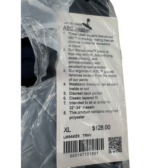 XL Lululemon ABC Men Jogger Pants True Navy New with Tags LM5AMZS Retail $128 - Picture 13 of 13